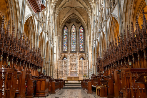 View of the inside of Truro cathedral in Cornwall photo