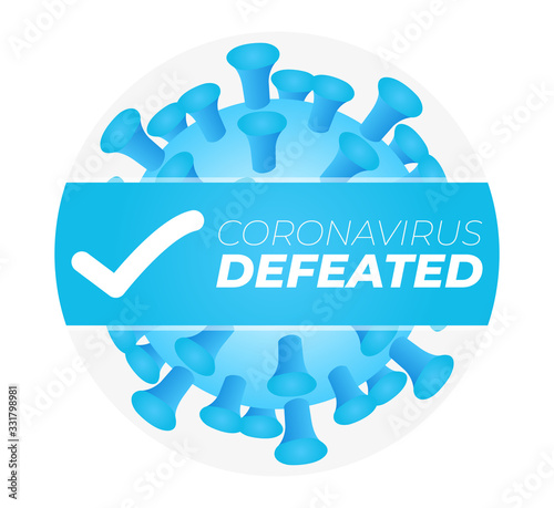 Coronavirus Defeated Illustration Sticker Badge