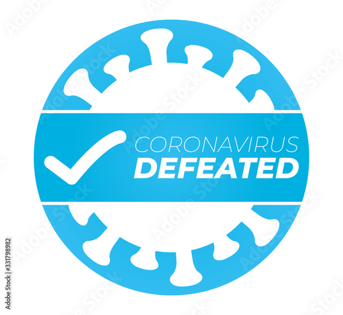 Coronavirus Defeated Illustration Sticker Badge