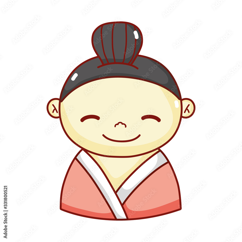 geisha cartoon character traditional culture japanese isolated icon geisha cartoon character traditional culture japanese isolated icon