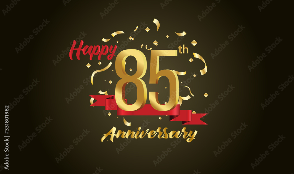 Anniversary celebration background. with the 85th number in gold and with the words golden anniversary celebration. Anniversary celebration background. with the 85th number in gold and with the words golden anniversary celebration.