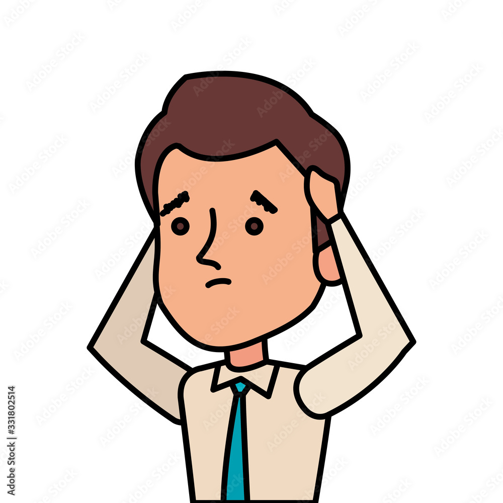 businessman worried avatar character icon vector illustration design businessman worried avatar character icon vector illustration design