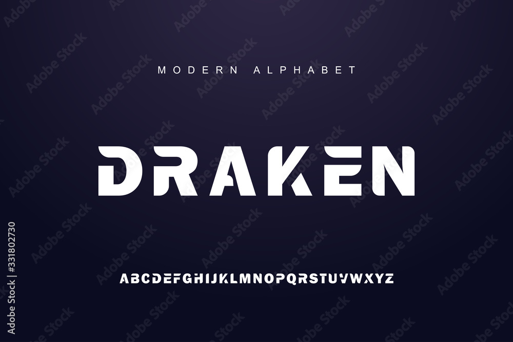 Naklejka Alphabet letters font set. Modern Custom Lettering Designs for logo, movie, game. Typography sans serif fonts modern style. vector illustration