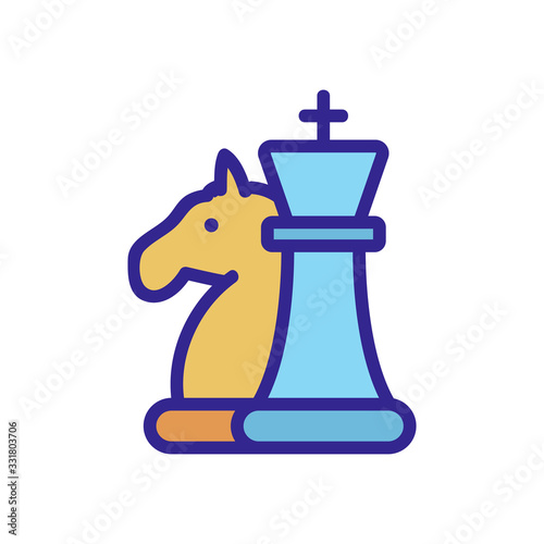 the chess pieces horse icon vector. the chess pieces horse sign. color isolated symbol illustration