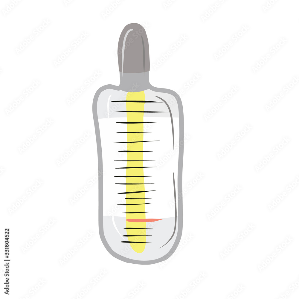 Old mercurial thetmometer isolated on white background. Hand drawn vector illustration in cartoon doodle style Old mercurial thetmometer isolated on white background. Hand drawn vector illustration in cartoon doodle style