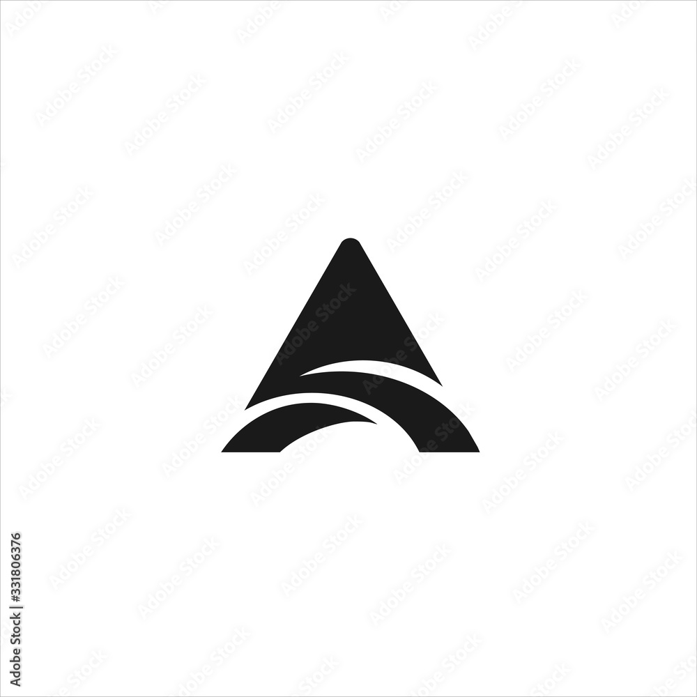 Fototapeta premium Triangle Road logo design vector image , letter A road logo design , road letter A logo 
