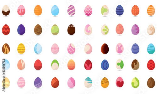 Fototapeta Naklejka Na Ścianę i Meble -  Set of easter eggs icons