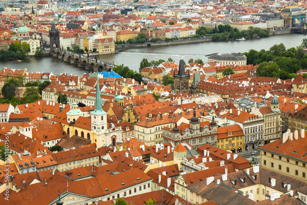 red roofs of the old town of Prague
