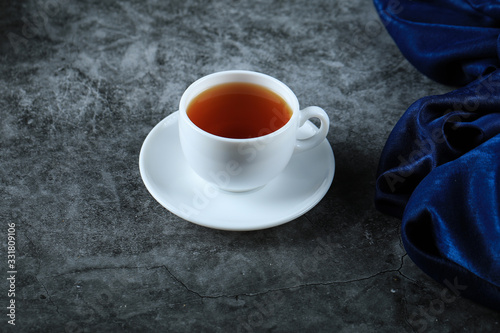 A cup of tea on a minimalistic design