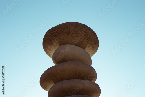 Round stones stand alone on one balancing and symbolizes harmony