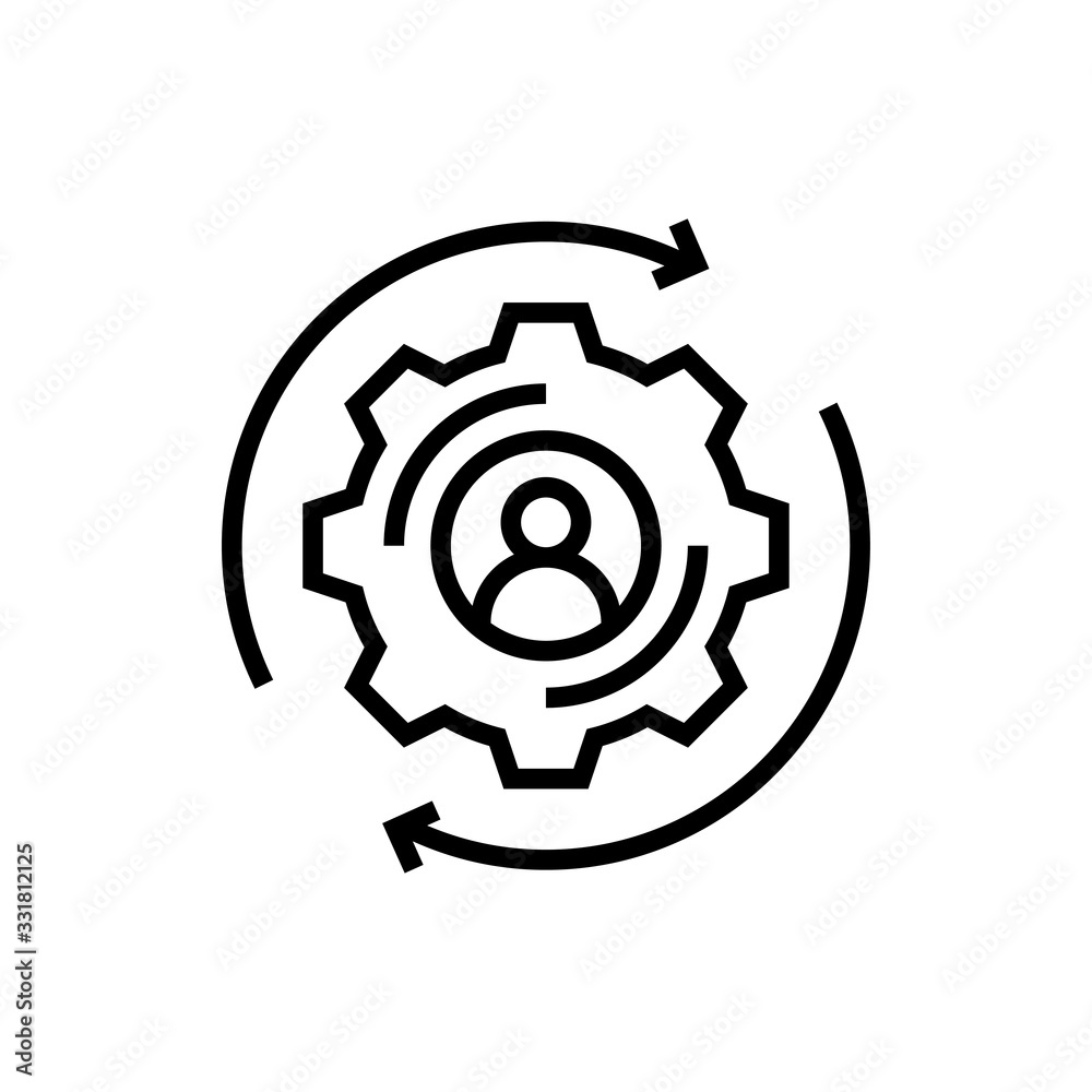 Management Vector Icon Line Illustration