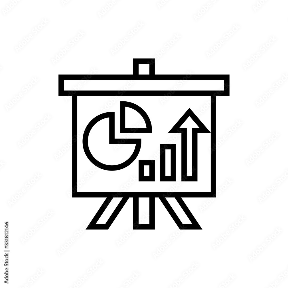 Business Presentation Vector Icon Line Illustration Business Presentation Vector Icon Line Illustration