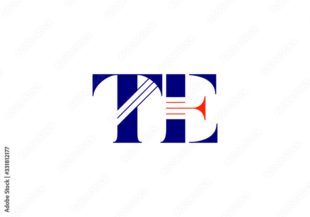 Fototapeta premium T E, TE Initial Letter Logo design vector template, Graphic Alphabet Symbol for Corporate Business Identity