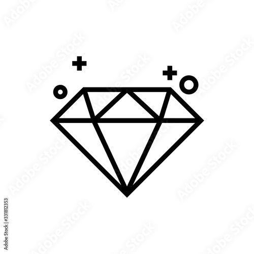 Diamond Vector Icon Line Illustration