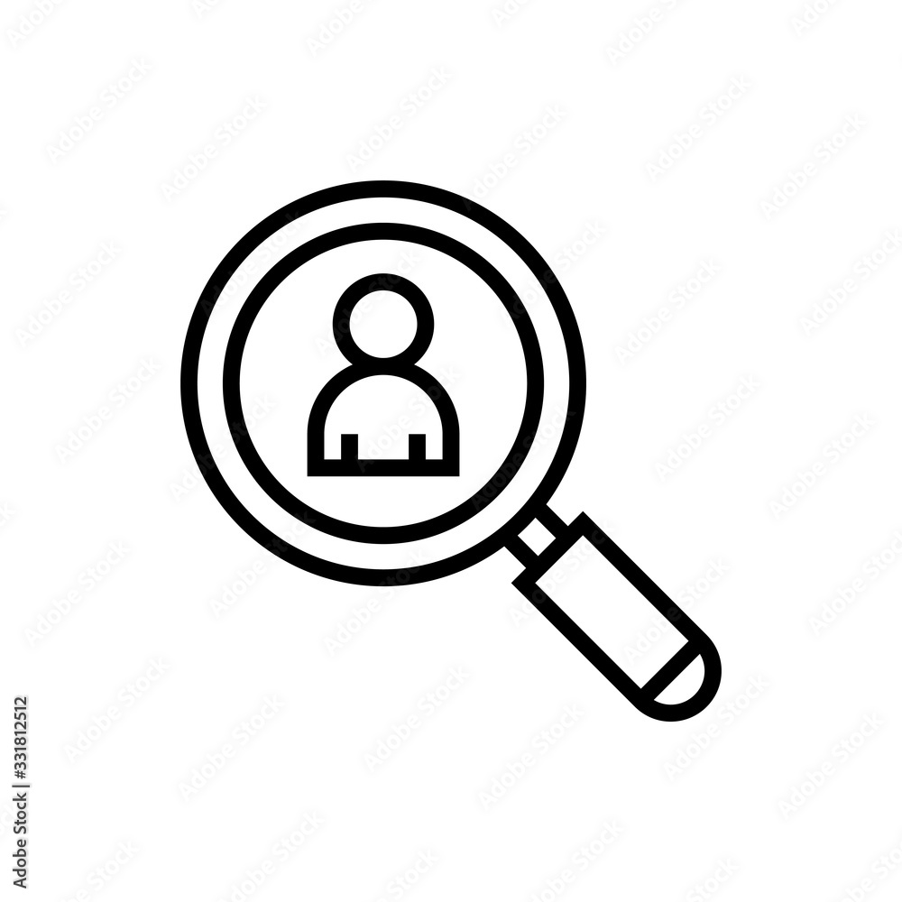 Search People Vector Icon Line Illustration Search People Vector Icon Line Illustration