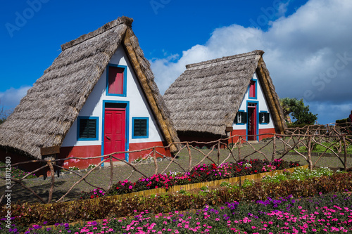 Traditional house in Santana. Madeira island, Portugal