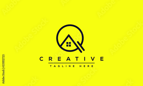 Abstract monogram letter Q logo icon design. Minimalist Q QQ creative initial based vector template.