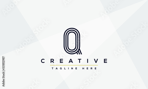 Abstract monogram letter Q logo icon design. Minimalist Q QQ creative initial based vector template.