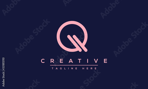 Abstract monogram letter Q logo icon design. Minimalist Q QQ creative initial based vector template.