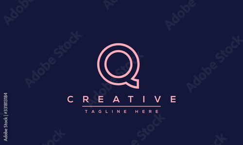 Abstract monogram letter Q logo icon design. Minimalist Q QQ creative initial based vector template.