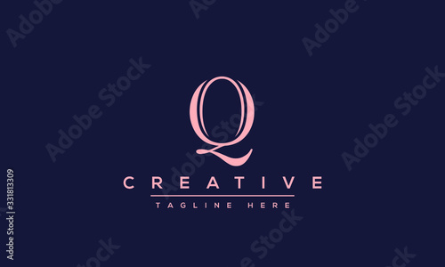 Abstract monogram letter Q logo icon design. Minimalist Q QQ creative initial based vector template.