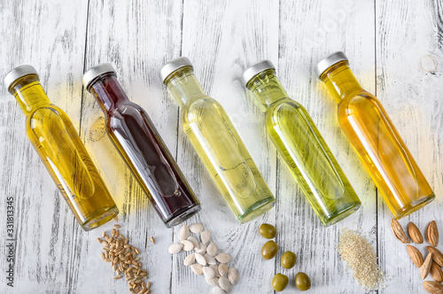 Assortment of vegetable oils photo