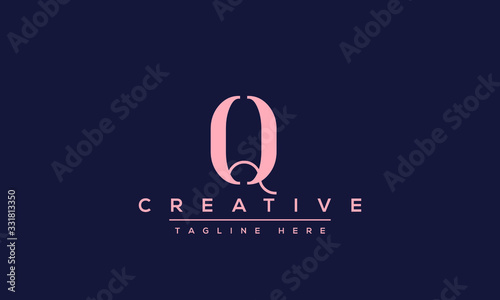 Abstract monogram letter Q logo icon design. Minimalist Q QQ creative initial based vector template.