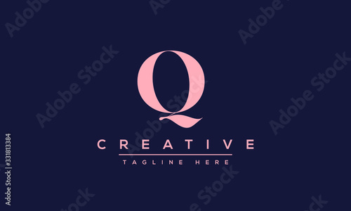 Abstract monogram letter Q logo icon design. Minimalist Q QQ creative initial based vector template.