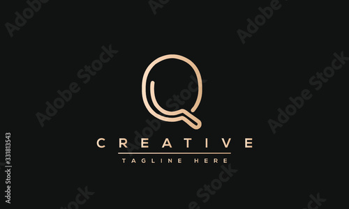 Abstract monogram letter Q logo icon design. Minimalist Q QQ creative initial based vector template.