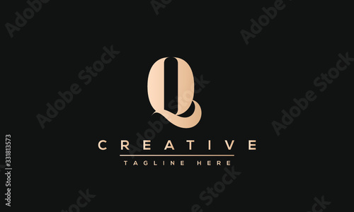 Abstract monogram letter Q logo icon design. Minimalist Q QQ creative initial based vector template.