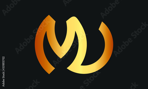 VM, MV Letter Logo Design with Creative Modern Trendy Typography and monogram logo.