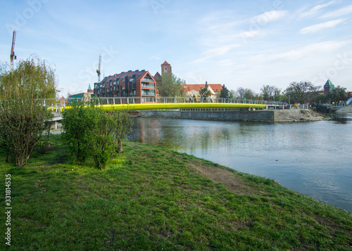 a nice day around the river in Wroclaw city center , Poland 