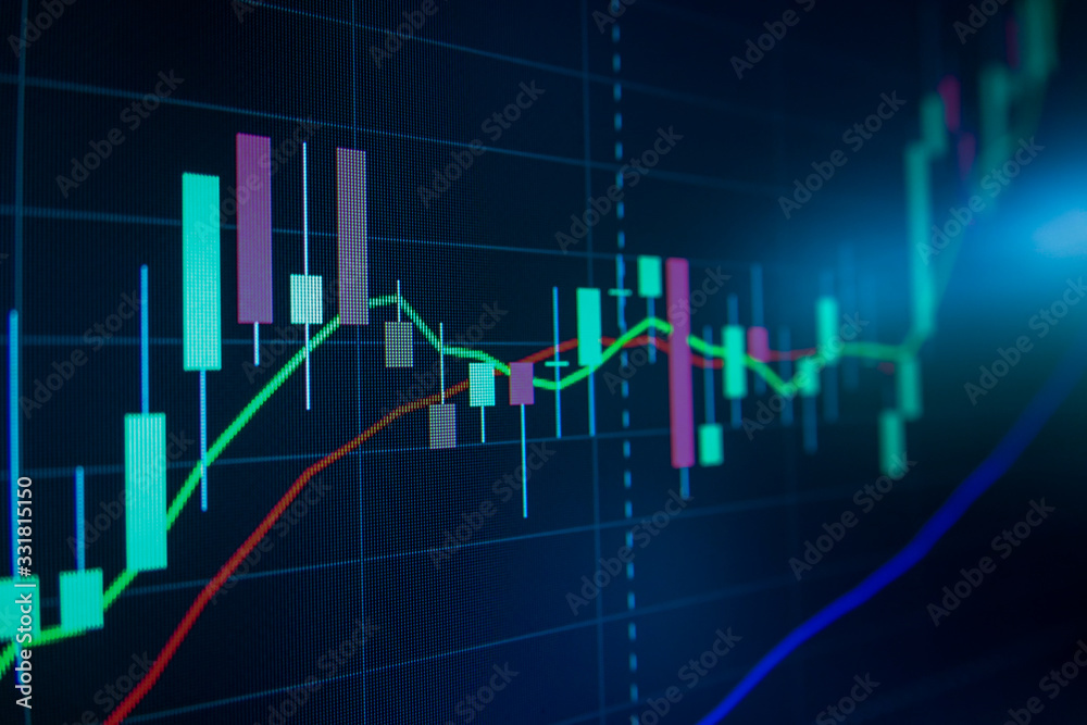 Blue Stock Exchange Market trading graph on screen monitor for economic and financial investment. Business analysis chart display. Stock invest infomation. Blue Stock Exchange Market trading graph on screen monitor for economic and financial investment. Business analysis chart display. Stock invest infomation.