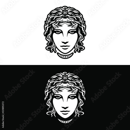 beautiful goddess vector logo design