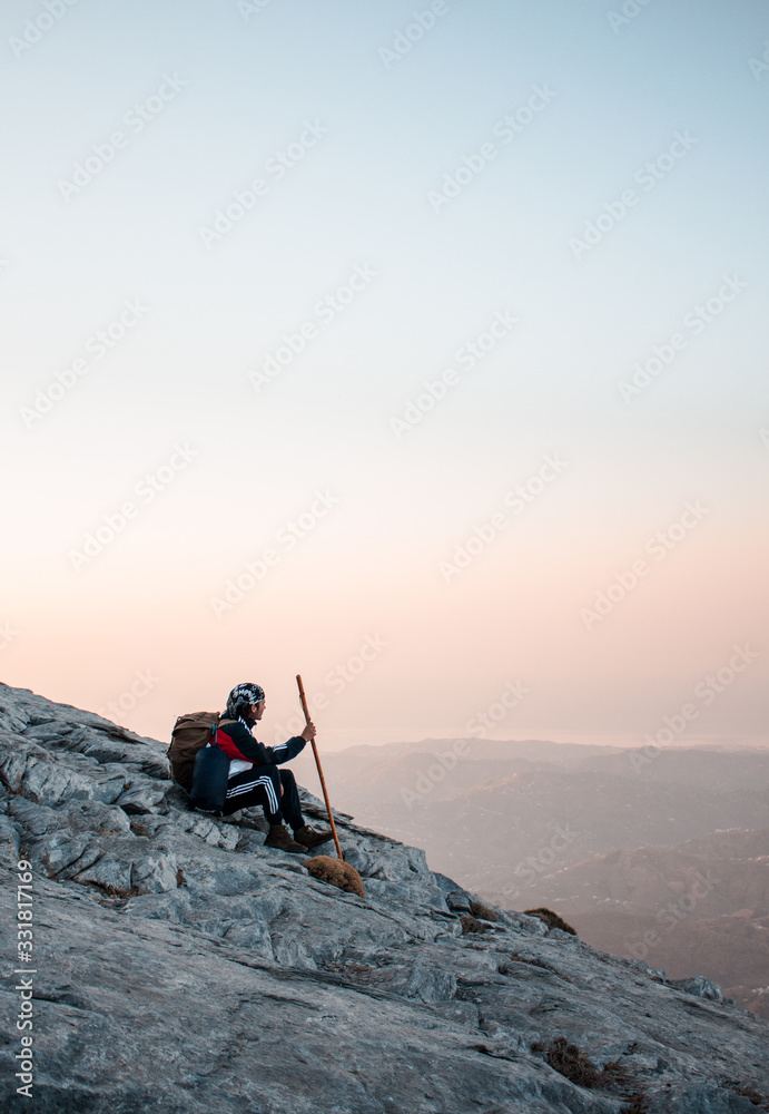 Man in the mountain.