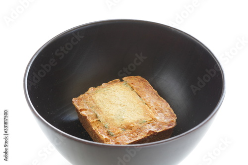 Japanese instant food, dried miso soup cube