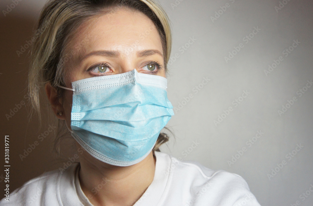 Coronavirus 2019 and beautiful woman in mask Coronavirus 2019 and beautiful woman in mask