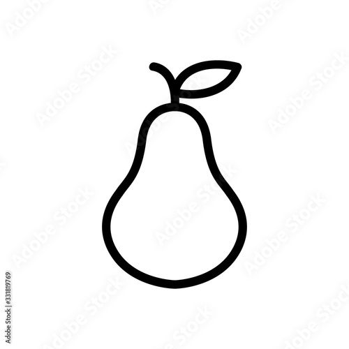 pear fruit icon vector. pear fruit sign. isolated contour symbol illustration