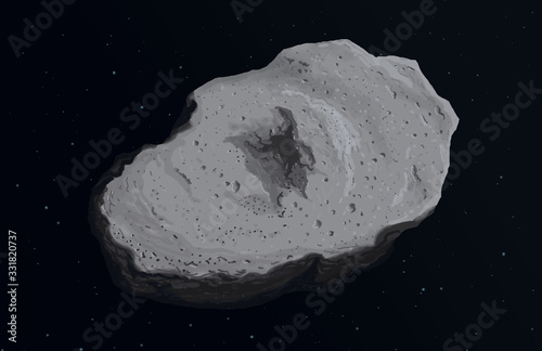 Asteroid on space digital painting