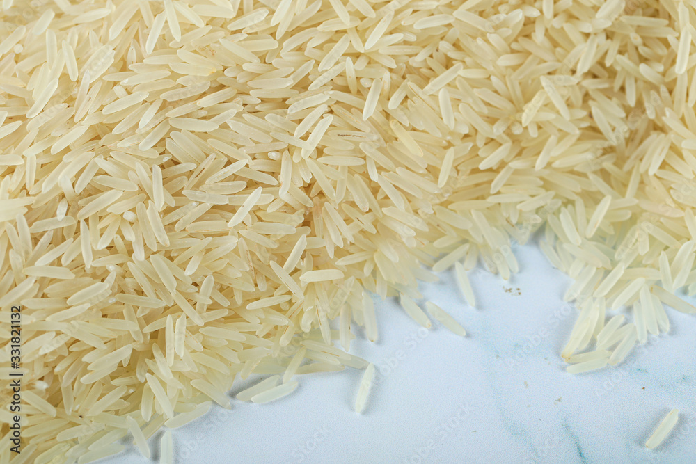 Dry and fresh asian rice on the table Dry and fresh asian rice on the table