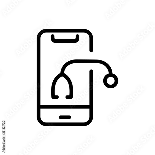 doctor online phone icon vector. doctor online phone sign. isolated contour symbol illustration