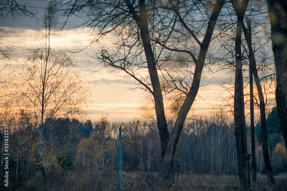 Beautiful sunset in Pripyat at Chernobyl Beautiful sunset in Pripyat at Chernobyl