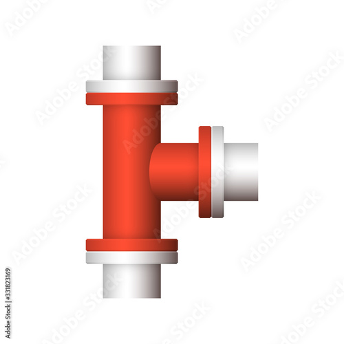 Pipe icon and flange fitting for pipeline connection with valve and other pipe. For transportation liquid or gas i.e.crude, oil, natural gas, sewage, wastewater. Also for plumbing and irrigation.
