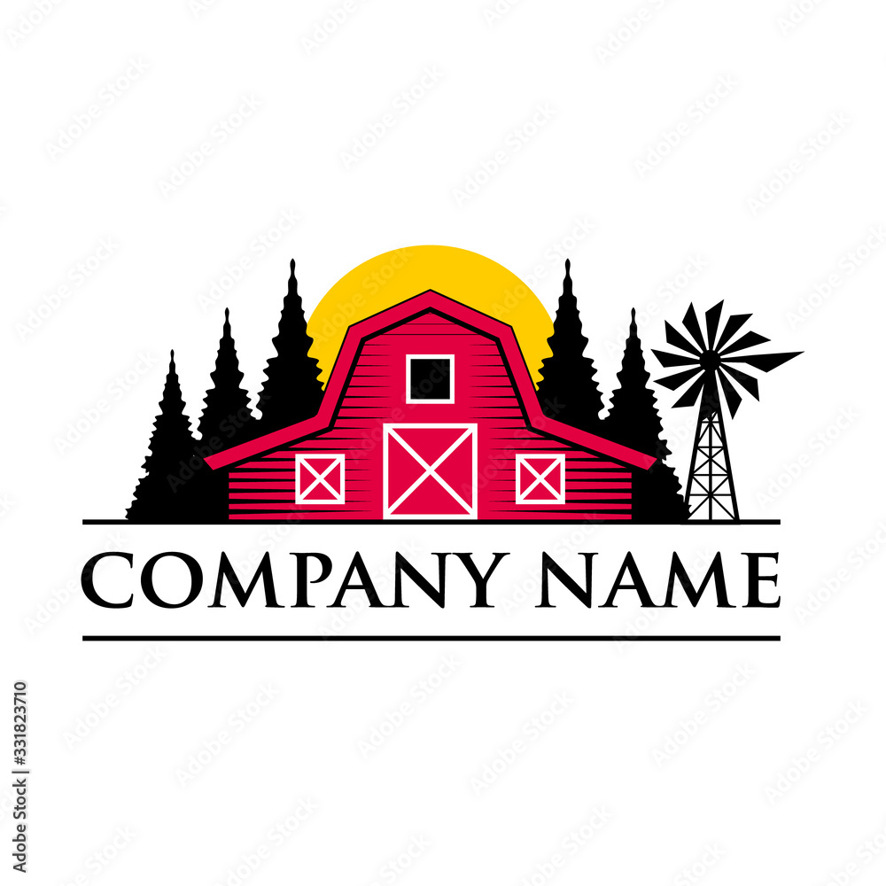 Obraz premium red barn logo vector template