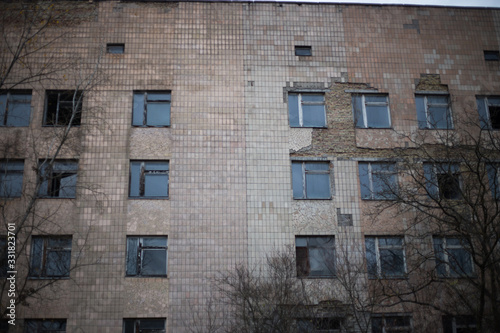 Old ruined house in Pripyat in Chernobyl