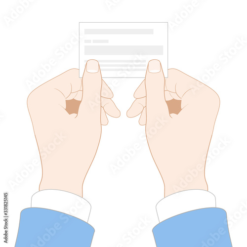Hand with blank business card