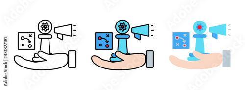 Business Strategy  icon set isolated on white background for web design