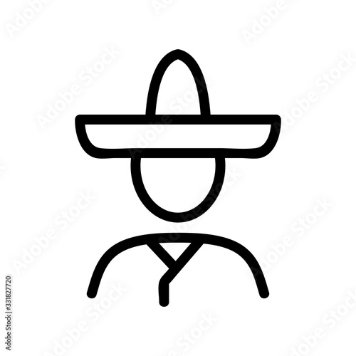 Mexico male icon vector. Mexico male sign. isolated contour symbol illustration