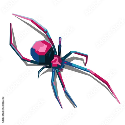 Colorfull spider vector art illustration