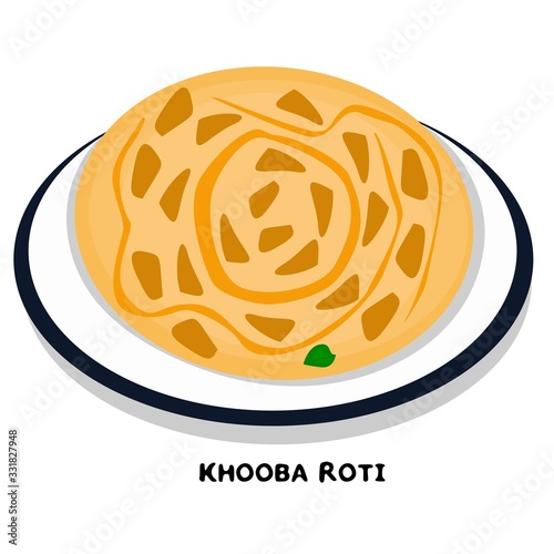 Khooba roti indian Rajasthani Food Vector